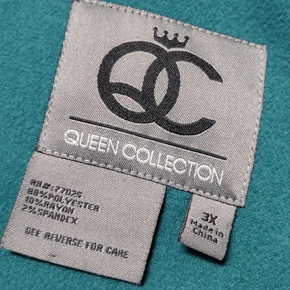 Queen Collection | PLUS Trendy Teal Cape 3X - Picture 6 of 8
